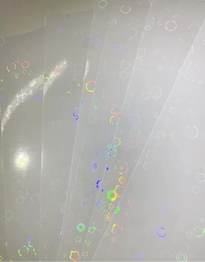 Syntego A4 Self Adhesive Transparent Holographic Sticker Paper Vinyl 8.5 X 11 - Image 2