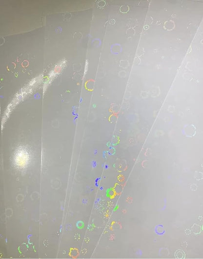 Syntego A4 Self Adhesive Transparent Holographic Sticker Paper Vinyl 8.5 X 11 - Image 2