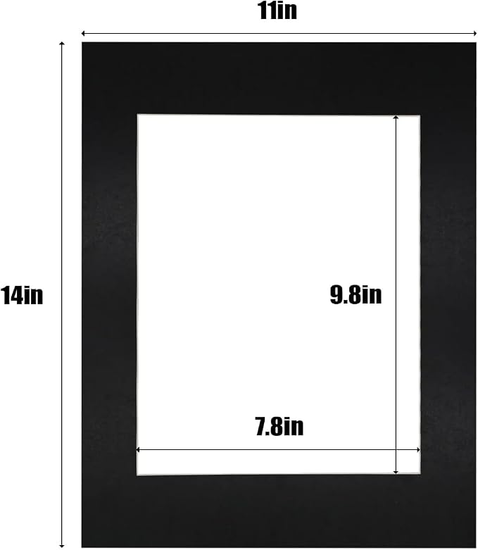 Egofine 11x14 Black Picture Mats Pack of 11, Frame Mattes - Image 2