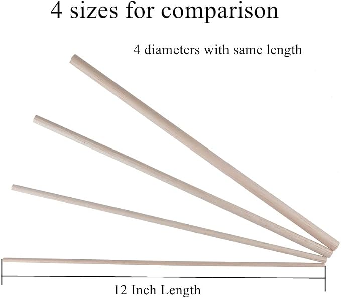 12 Pack Round Wood Dowel Rods 3/8x3/8x12 Inch Balsa Wood Sticks φ3/8 Inch - Image 4