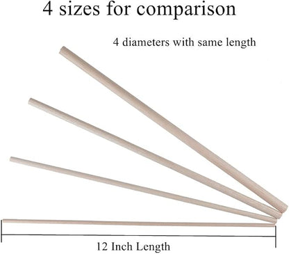12 Pack Round Wood Dowel Rods 3/8x3/8x12 Inch Balsa Wood Sticks φ3/8 Inch - Image 4