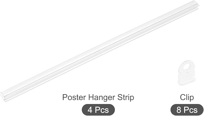 MECCANIXITY PVC Poster Hanger Rail Poster Strip Bar 30cm/12inch Clear - Image 3