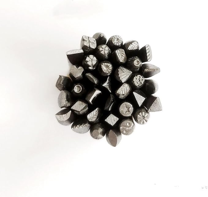 36Pcs Mixed Size Metal Jewelry Making Stamping Punch Kit P0J1 Set Flower S8G6 - Image 5