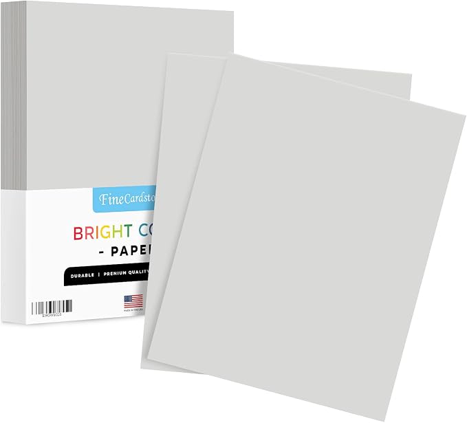 8.5 x 11" Gray Color Paper Smooth, by SSuperfinePrinting
