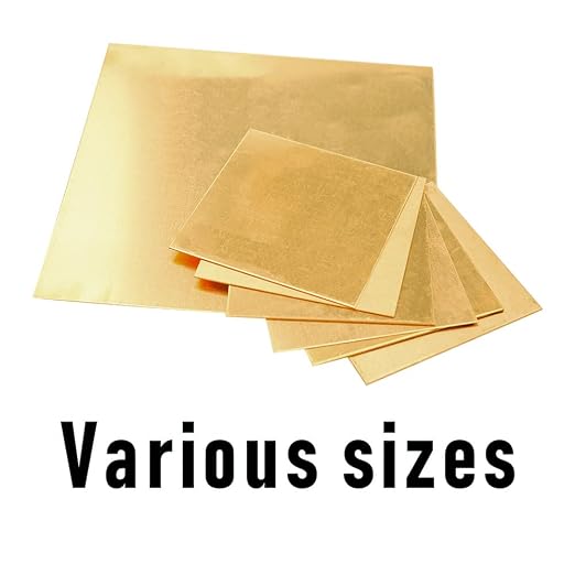 6 Gauge Brass Sheet，H62 Brass Plates Metal 0.157" Thickness x 3.9" Width x 3.9" - Image 4