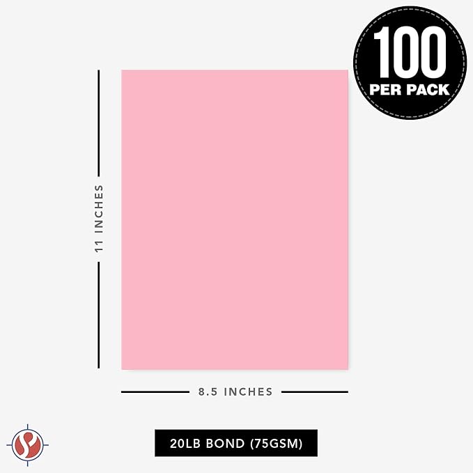8.5 x 11" Pink Color Paper Smooth, - Image 6