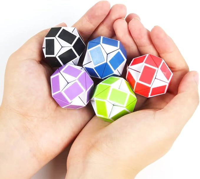 24 Pack 24 Blocks Fidget Snake Cube, Mini Snake Ruler Twist Puzzle Toys - Image 4