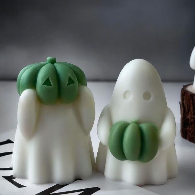 3 Pcs Ghost Holding Pumpkin Resin Mold, Halloween Candle Making Molds Fun Kit - Image 7