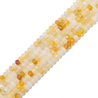 Natural Yellow Jade Beads 4x2mm 120pcs Faceted Rondelle Loose Semi Gemstone by Beadia