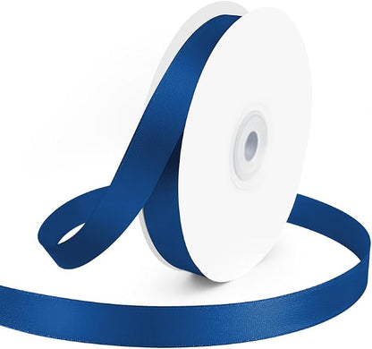 KMER LIFE 5/8" Wide x 50 Yards Navy Blue Polyester Satin Ribbon by KMERLIFE