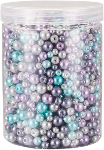 About 1840Pcs 4/6/8mm Glass Pearl Beads Pearlized Beads Multi Colors Round - Image 7