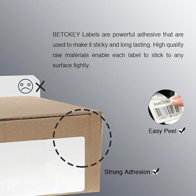 BETCKEY - 3" x 1" Address Removable Film Label - Durable Waterproof - Compatible - Image 4