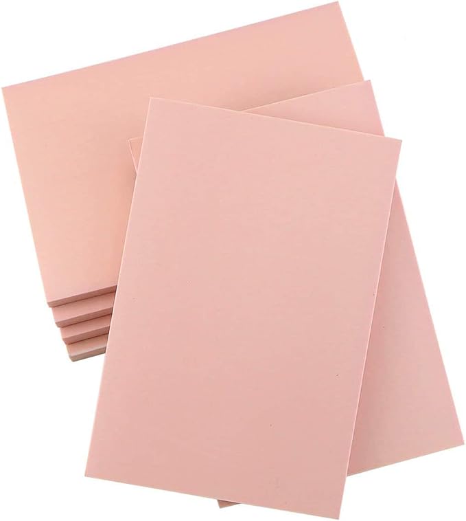 6 Pack 4"x6" Pale Pink Rubber Stamp Carving Blocks Rubber Carved Brick by Oopsu