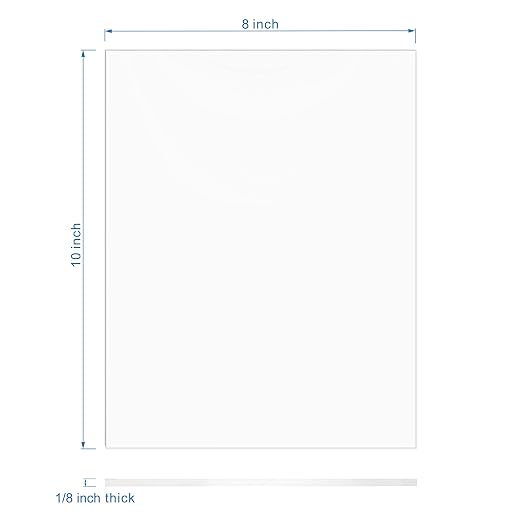 Clear Acrylic Sheet 8" x 10" Cast Plexiglass Panel 1/8" Thick Transparent - Image 3