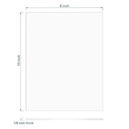 Clear Acrylic Sheet 8" x 10" Cast Plexiglass Panel 1/8" Thick Transparent - Image 3