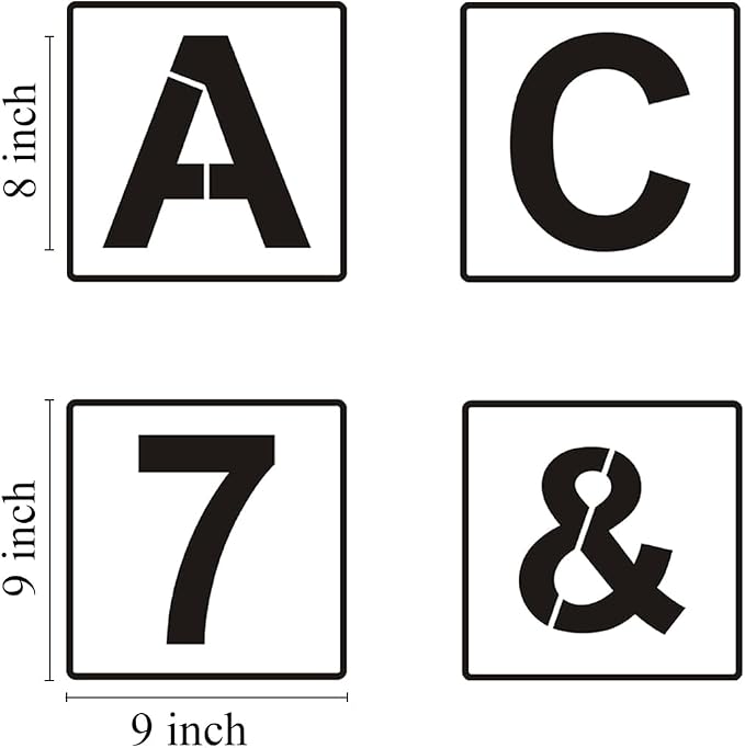 Alphabet Letter and Number Stencils 9 Inch - Image 4