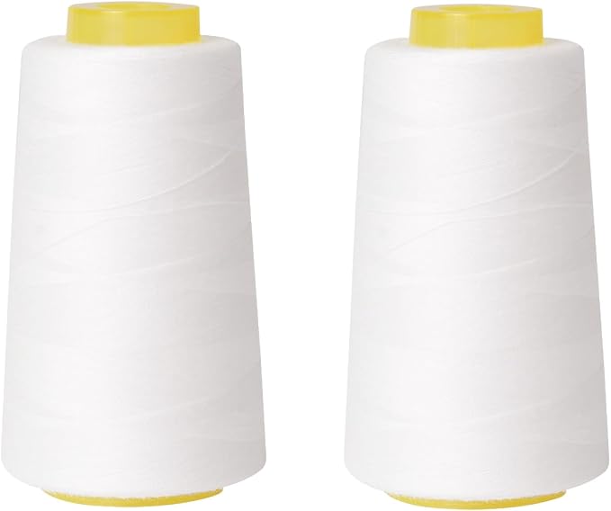 Sewing Thread Cone Set, 2 Pack Serger Thread, 3000 Yards Each, All Purpose by Unknown