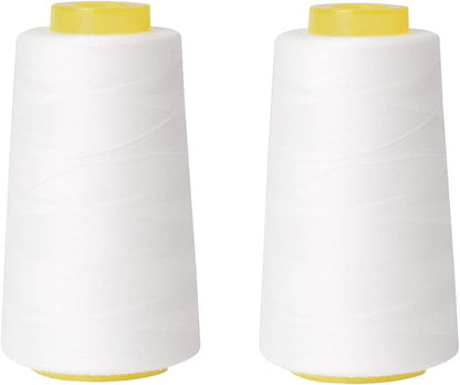 Sewing Thread Cone Set, 2 Pack Serger Thread, 3000 Yards Each, All Purpose by Unknown