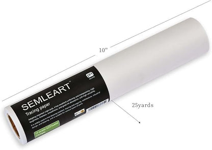 SEMLEART Artit's Tracing Paper roll, 32lb/50gsm, 10 inch x 25 Yard, Translucent - Image 2
