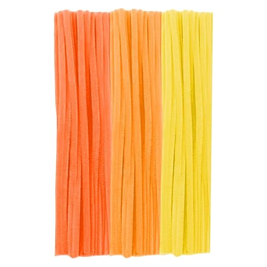 300 Pieces Pipe Cleaners Chenille Stem, 3 Gradient Orange Yellow Pipe Cleaners - Image 2