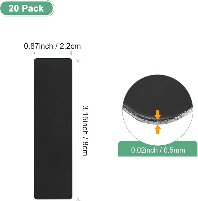 20-Pack Anodized Aluminium Laser Engraved Mount Metal Plate 3x1x0.02 Inch - Image 3