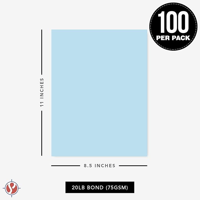 8.5 x 11" Light Blue Color Paper Smooth, - Image 6