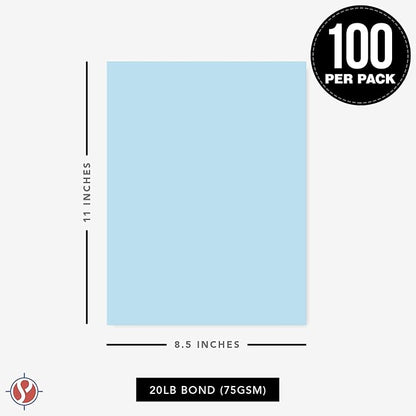 8.5 x 11" Light Blue Color Paper Smooth, - Image 6