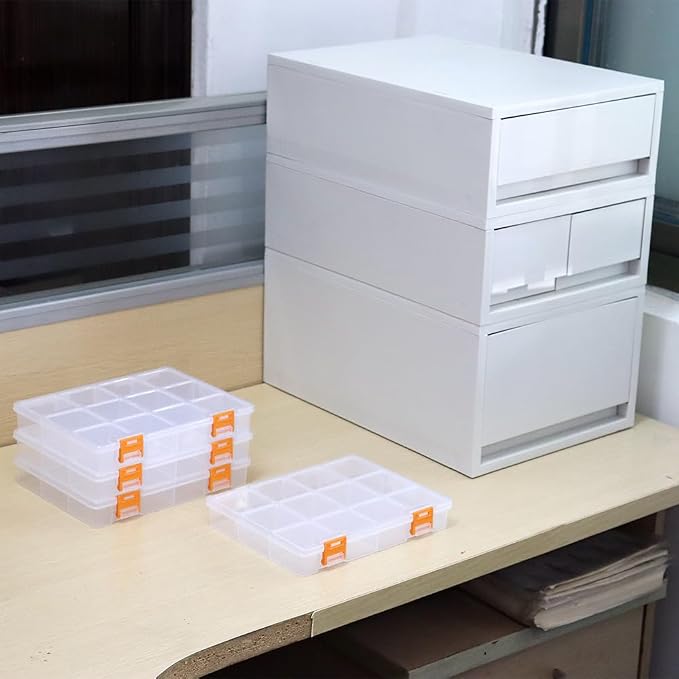 BangQiao 4 Pack 12 Grids Clear Plastic Storage Box - Image 9