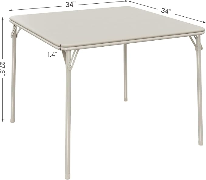 Folding Card Table, 34 Inch Portable Square Game Table - Image 3
