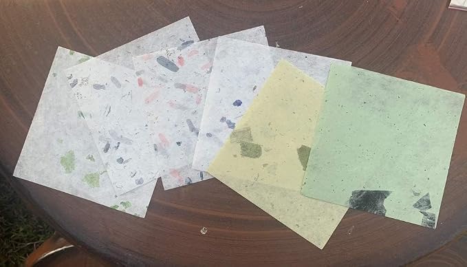 50 Sheets 6 x 6 Inches Natural Fiber Mulberry paper Sheets Square Origami Paper - Image 6