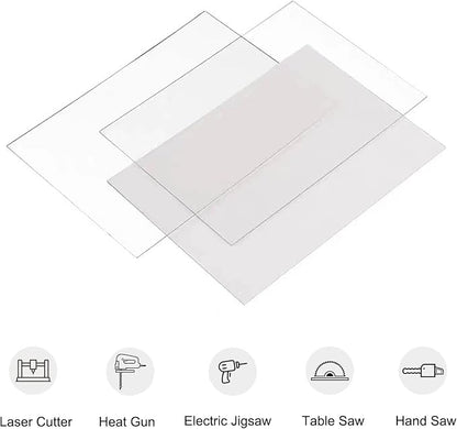 10 Pack 12x12x.02” Clear Plastic Sheet, Plexiglass Craft Plastic Sheets PET - Image 5