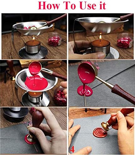 Vintage Custom Santa Claus Monogram Sealing Wax Seal Stamp Bronze Metal Handle - Image 2
