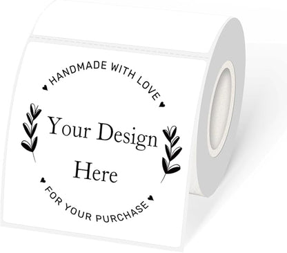 White Square Thermal Labels Stickers 3 x 3 Inch, Self-Adhesive Waterproof by Unknown