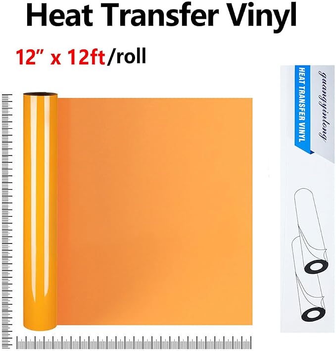 guangyintong Heat Transfer Vinyl Light Orange HTV Rolls, Matte Surface HTV Vinyl - Image 2