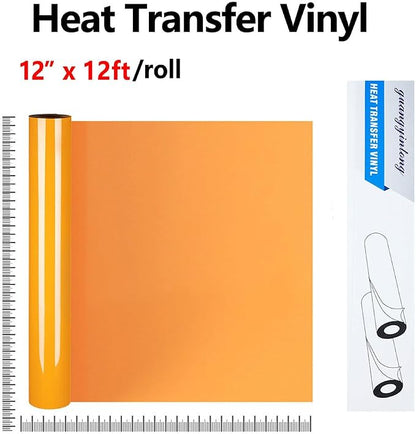guangyintong Heat Transfer Vinyl Light Orange HTV Rolls, Matte Surface HTV Vinyl - Image 2