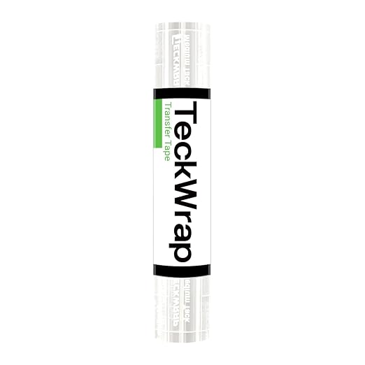 TECKWRAP Clear Transfer Tape for Vinyl -12INCH x 10 FT, Printable HTV, DIY by TECKWRAP
