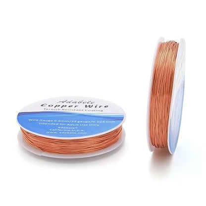 Adabele 124 Feet Premium Tarnish Resistant Round Bare Raw Jewelry Copper Wire by AdabeleLLC