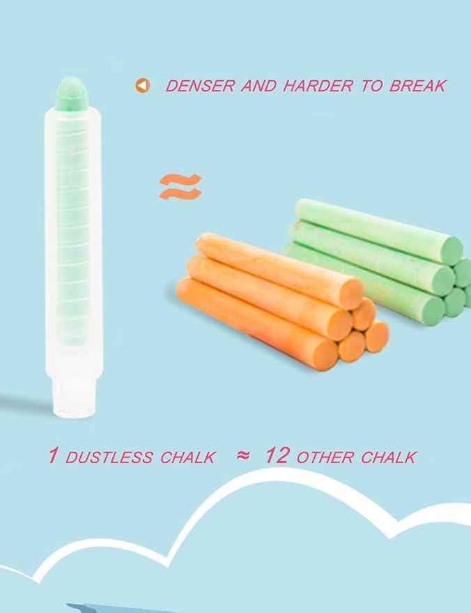 Non-toxic Dustless Chalk for Kids, Colored Sidewalk Chalk - Image 4
