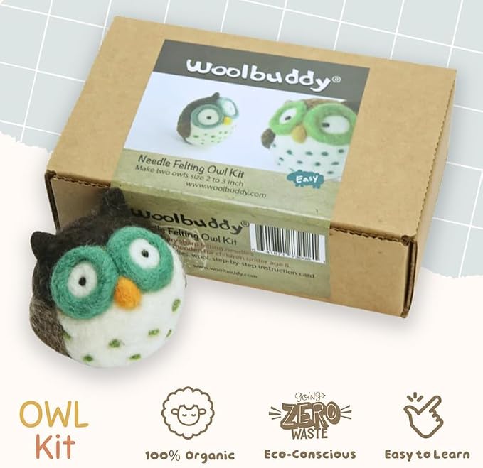 Woolbuddy Owl Needle Felting Kit - Image 6