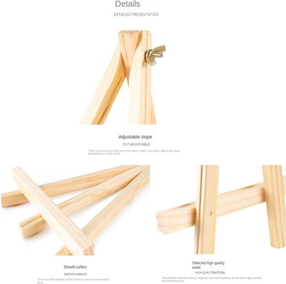 9.4" Tall Natural Pine Wood Tripod Easel Photo Painting Display Portable Tripod - Image 5