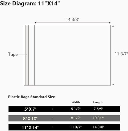 100 Pack 11 3/7 x 14 3/8 Inches Crystal Photo Sleeves Storage Bags - Image 2
