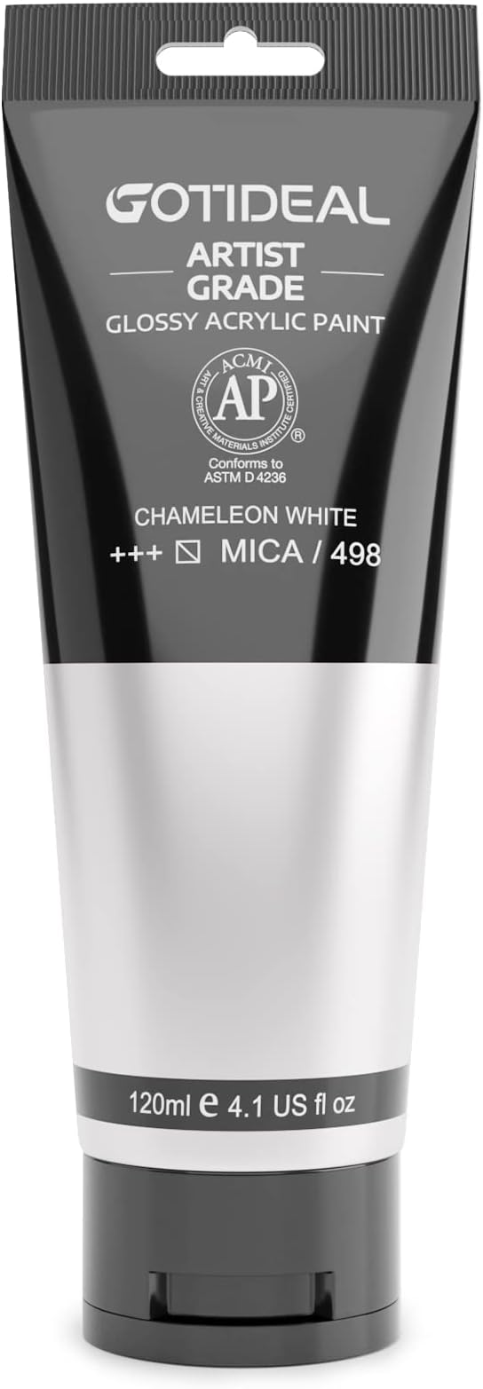 GOTIDEAL Iridescent Acrylic Paint Chameleon White Tubes Non Toxic Non Fading by GOTIDEAL