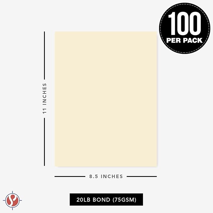 8.5 x 11" Cream Color Paper Smooth, - Image 6