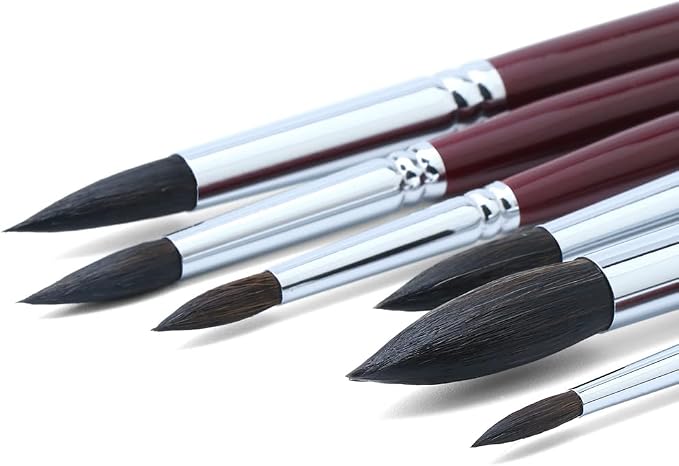 Transon Squirrel Hair Round Paint Brush Set - Image 5