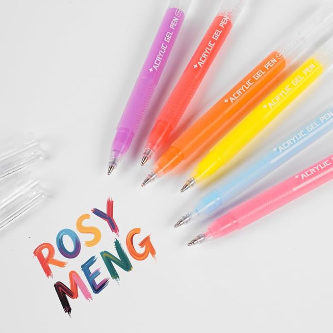 ROSYMENG 10 Colors Acrylic Gel Pens Set, Big-Capacity Ink Acrylic Paint Pen - Image 2