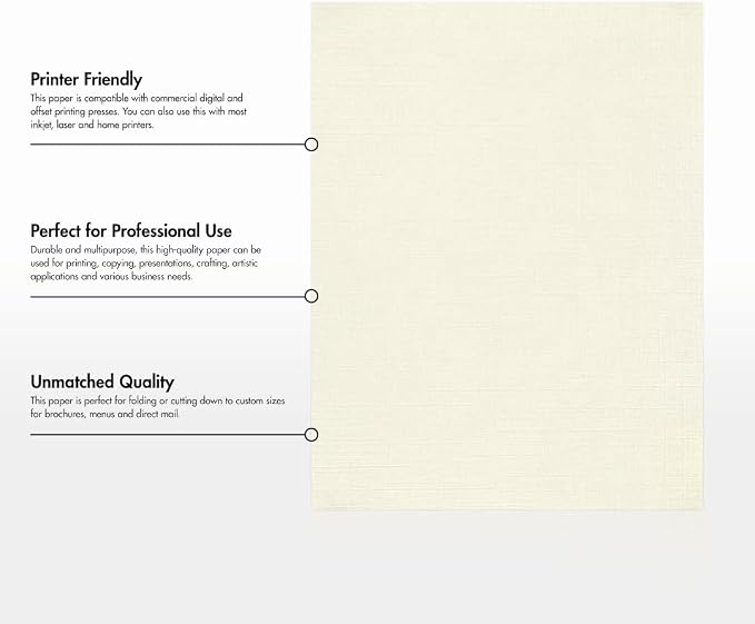 LUXPaper 8.5" x 11" Paper | Letter Size | Natural Linen | 32lb Paper Weight | - Image 8