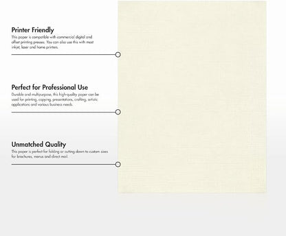 LUXPaper 8.5" x 11" Paper | Letter Size | Natural Linen | 32lb Paper Weight | - Image 8