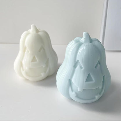 2 Pcs Halloween Candle Silicone Molds, DIY 3D Evil Pumpkin Candle Making Wax - Image 4