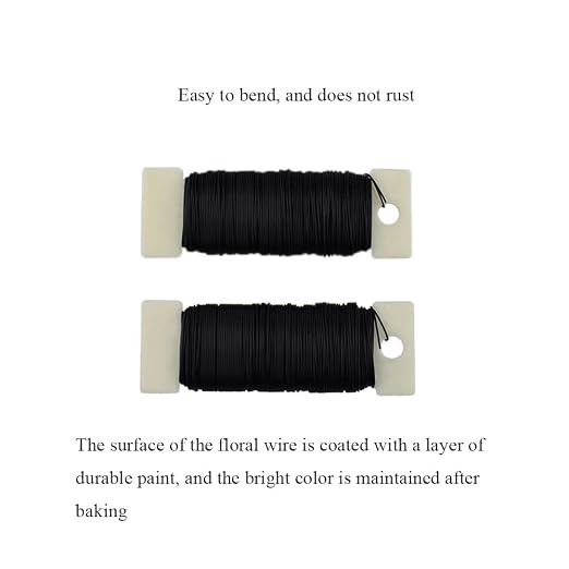 HAHIYO 26Gauge Black Metal Floral Wire - Image 3