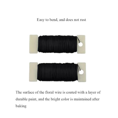 HAHIYO 26Gauge Black Metal Floral Wire - Image 3